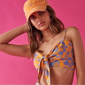 Tropical floral crop top!!
